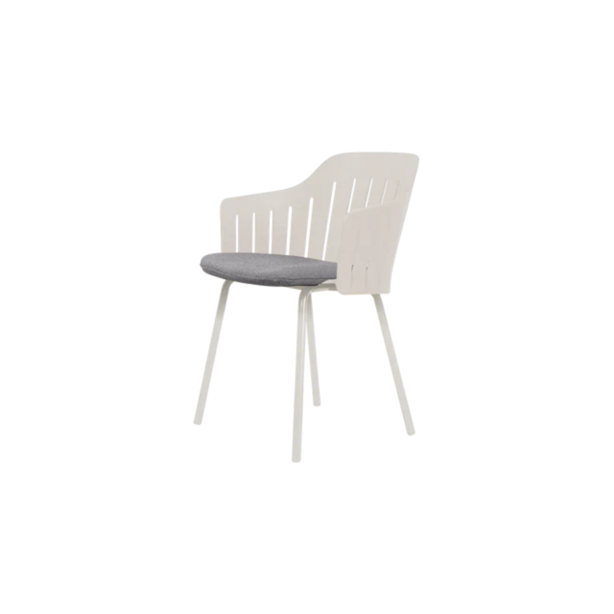 Cane-line Choice Chair with 4 Legs INDOOR/OUTDOOR in Sand with Gray cushion