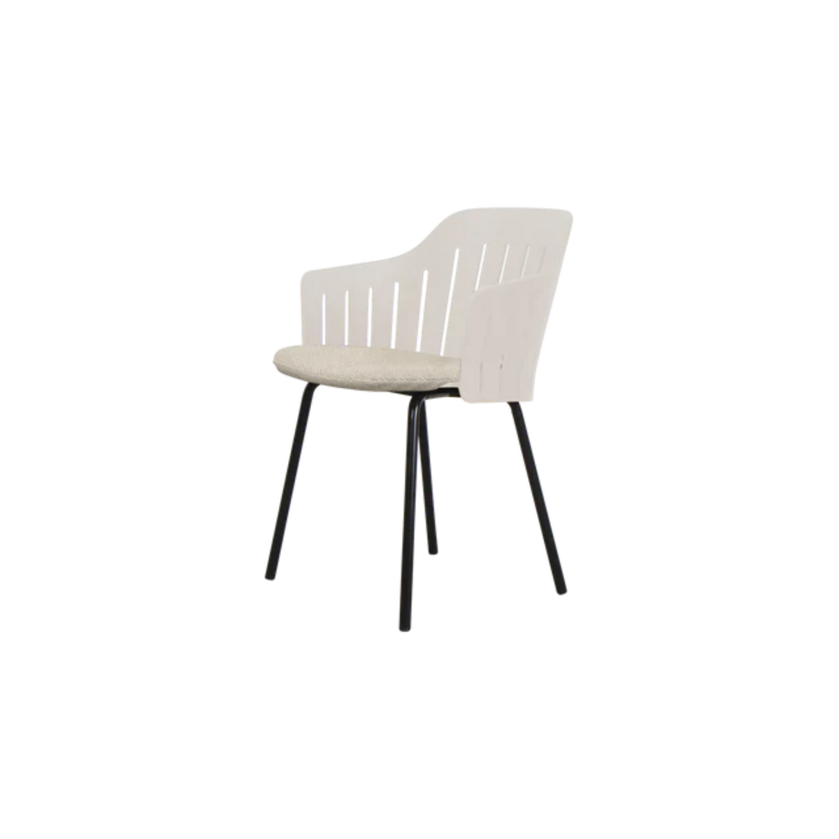 Cane-line Choice Chair with 4 Legs INDOOR/OUTDOOR in Sand with Black base, Desert Sand cushion