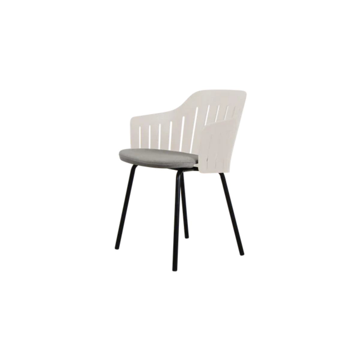 Cane-line Choice Chair with 4 Legs INDOOR/OUTDOOR in Sand with Black base, Taupe cushion