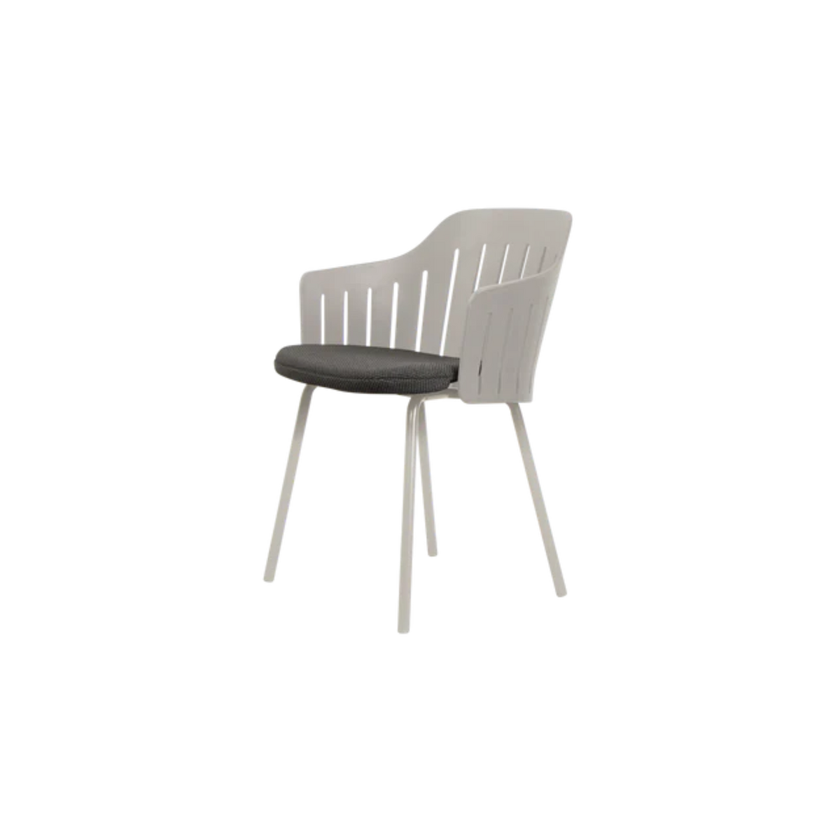 Cane-line Choice Chair with 4 Legs INDOOR/OUTDOOR in Taupe with Sand base, Dark Gray cushion