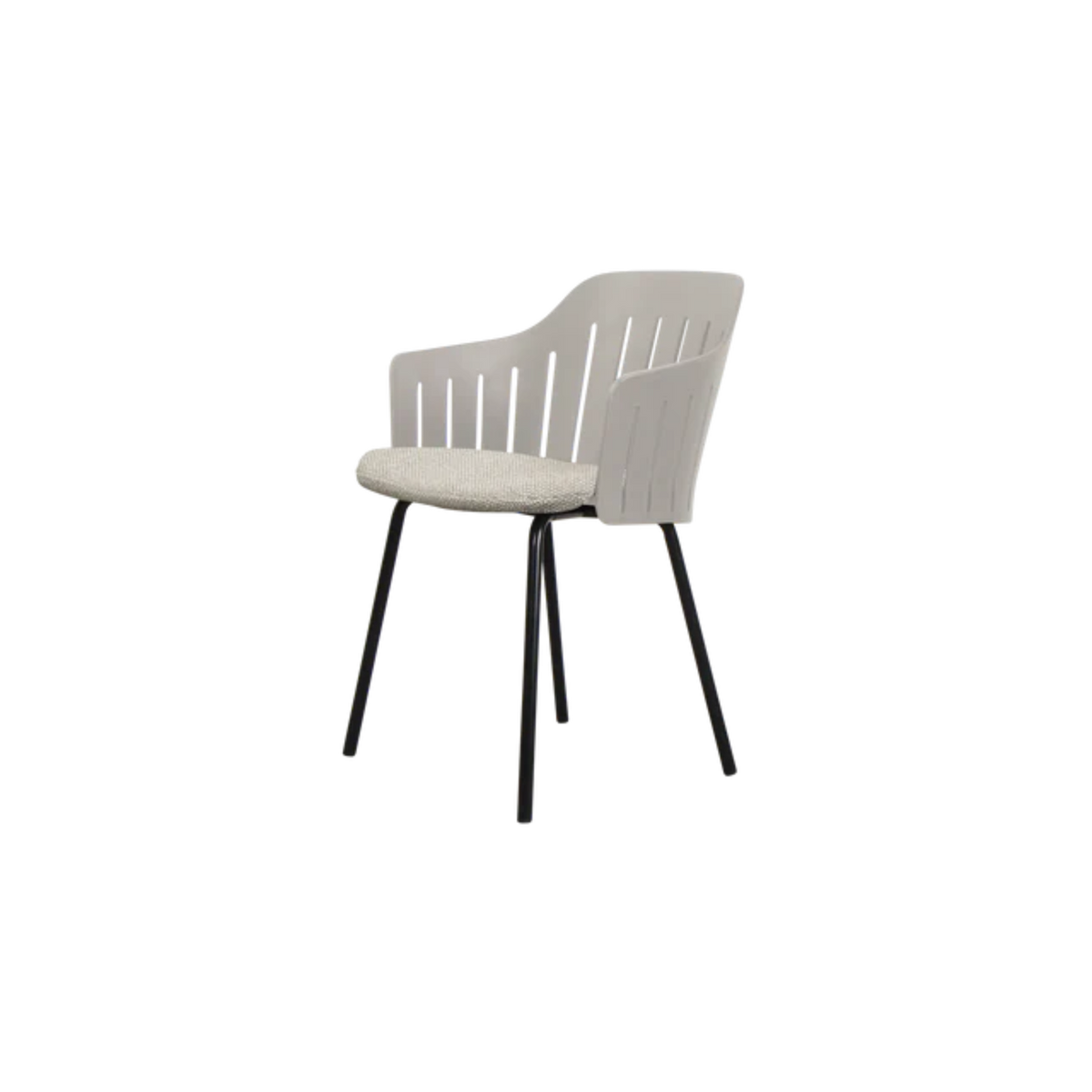 Cane-line Choice Chair with 4 Legs INDOOR/OUTDOOR in Taupe with Black base, Light Brown cushion