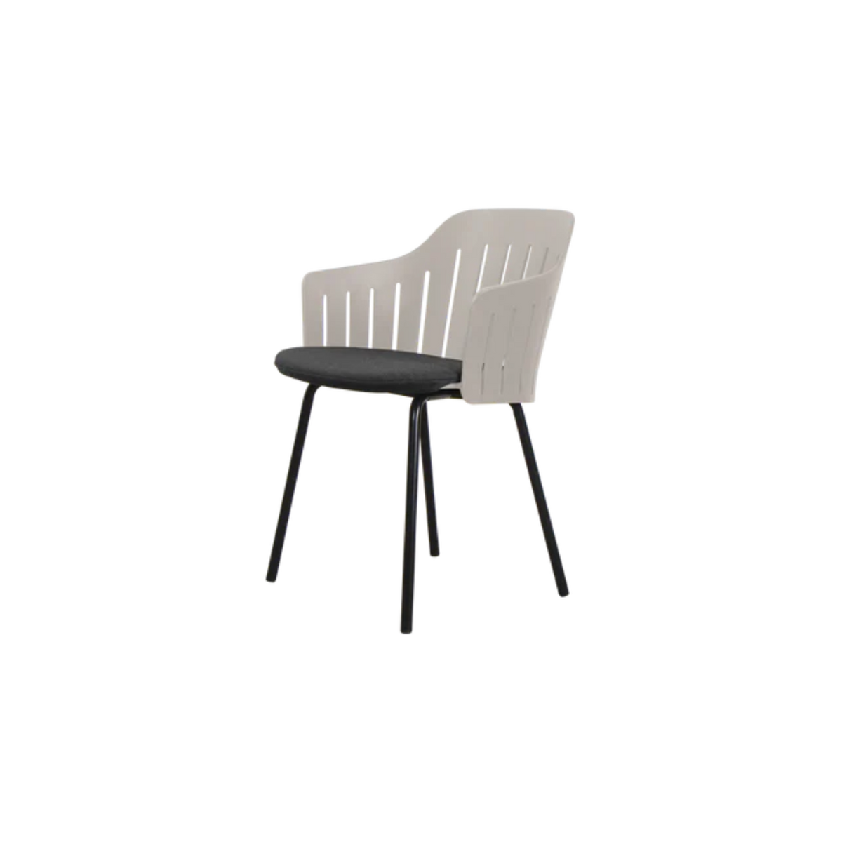 Cane-line Choice Chair with 4 Legs INDOOR/OUTDOOR in Taupe with Black base