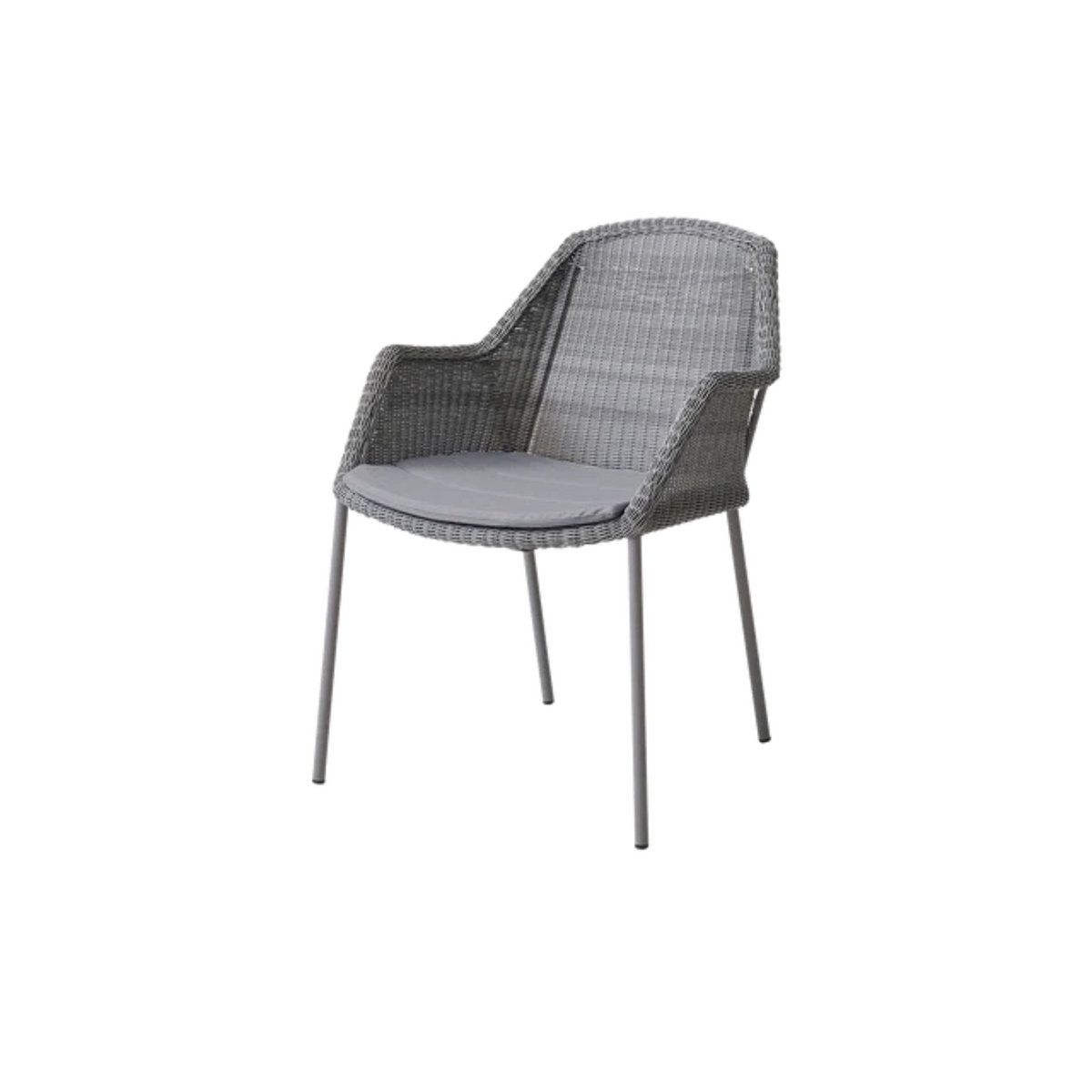 Cane-line Breeze Chair, Stackable in Light Gray with Gray cushion