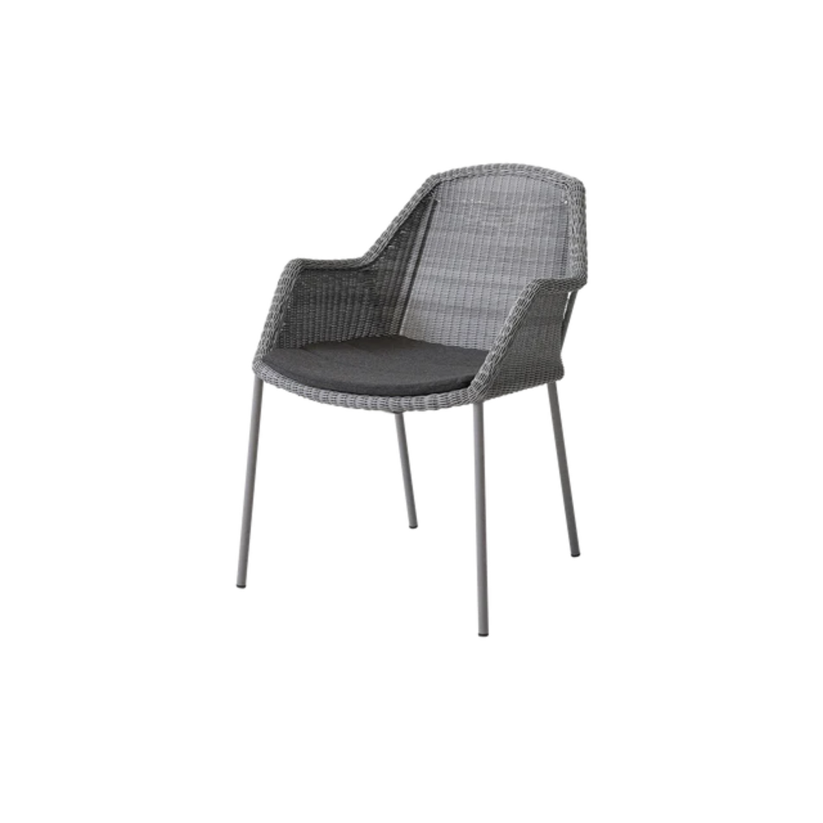 Cane-line Breeze Chair, Stackable in Light Gray with Black cushion
