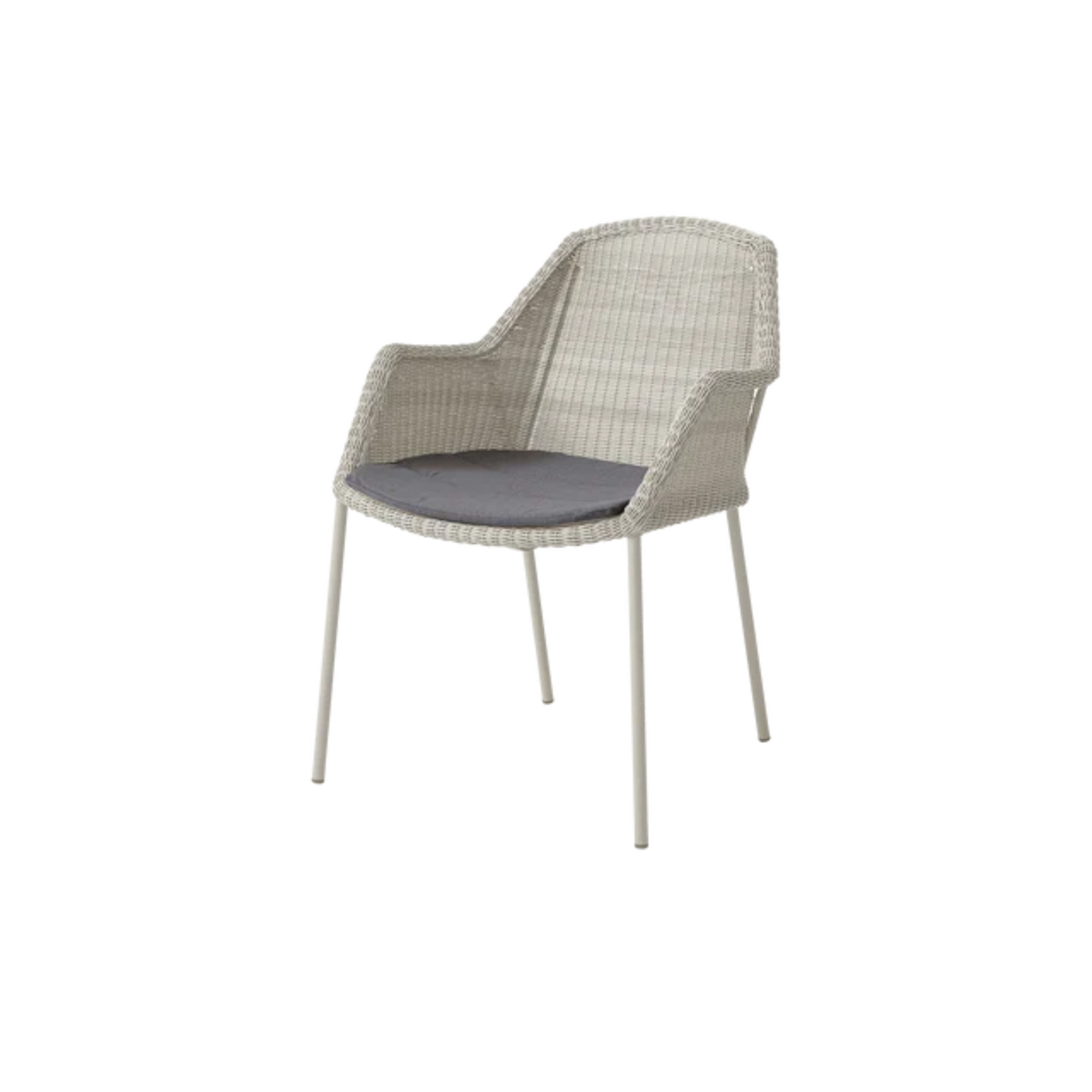 Cane-line Breeze Chair, Stackable in Sand with Gray cushion