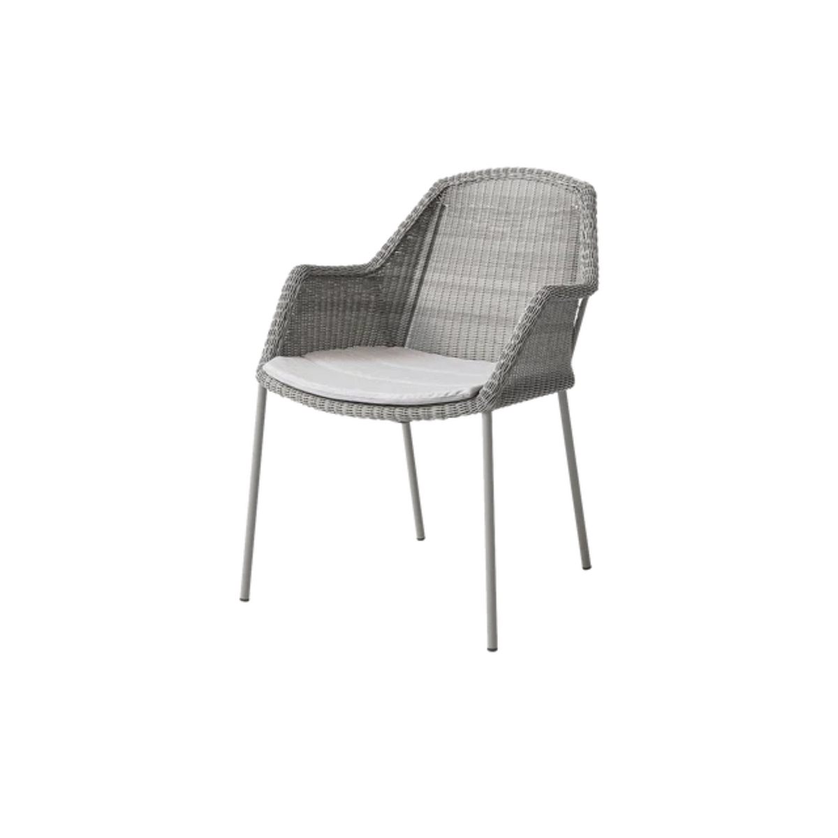 Cane-line Breeze Chair, Stackable in Taupe with Light Gray cushion