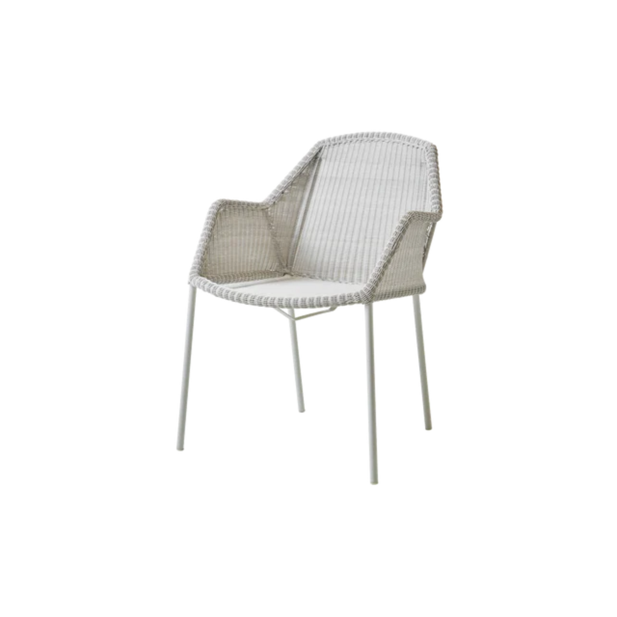 Cane-line Breeze Chair, Stackable in White Gray, no cushion