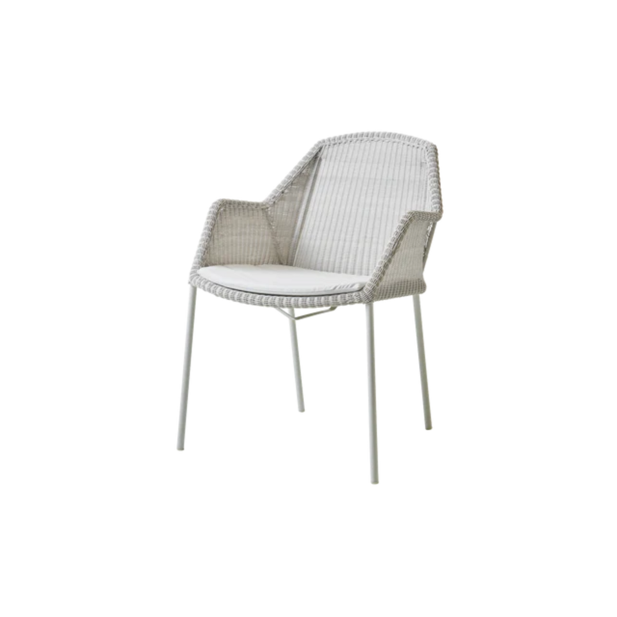 Cane-line Breeze Chair, Stackable in White Gray with White cushion