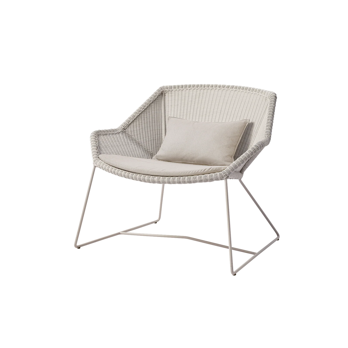 Cane-line Breeze lounge chair in White Gray woven fiber with a seat cushion