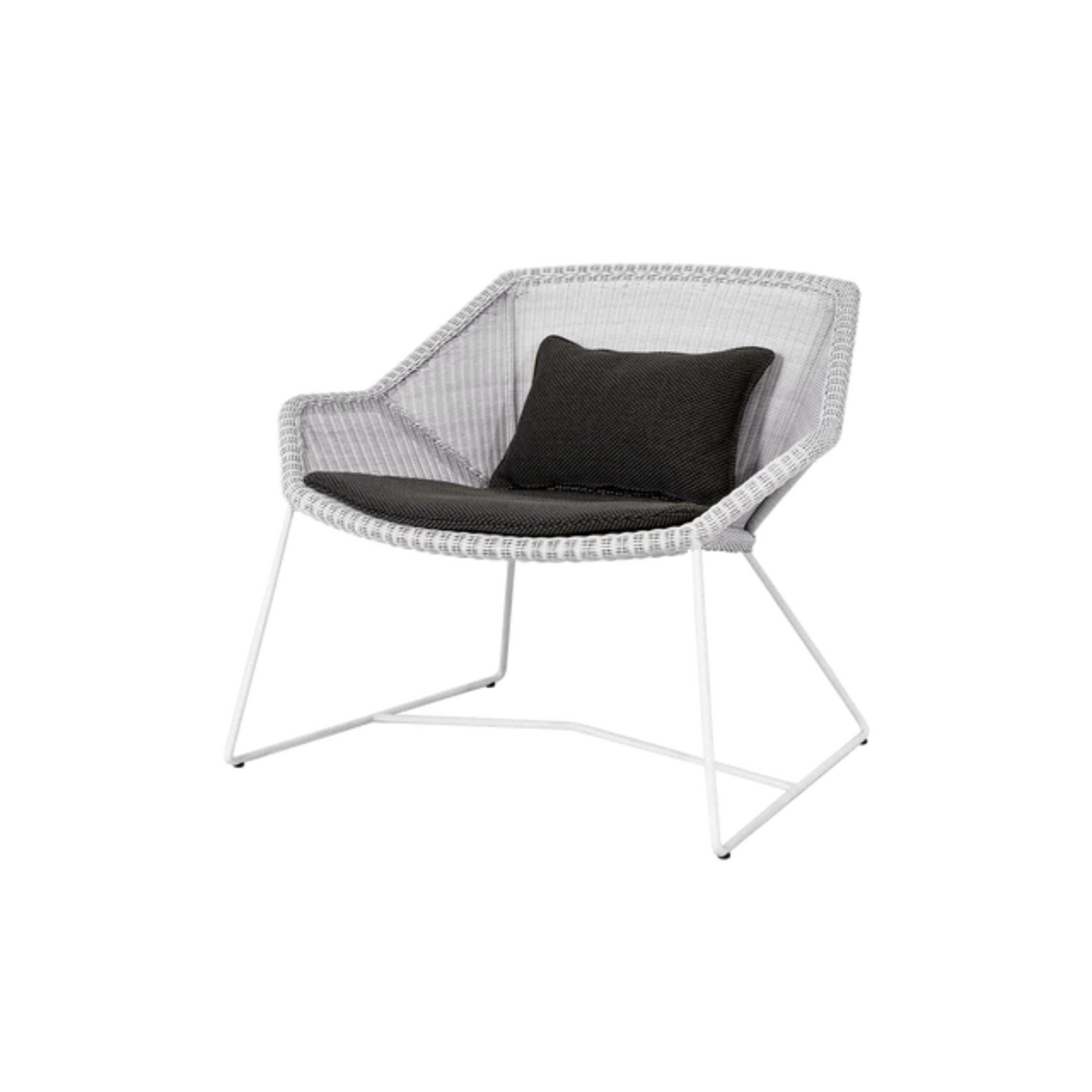 Cane-line Breeze Lounge Chair in White Gray with Dark Gray cushion