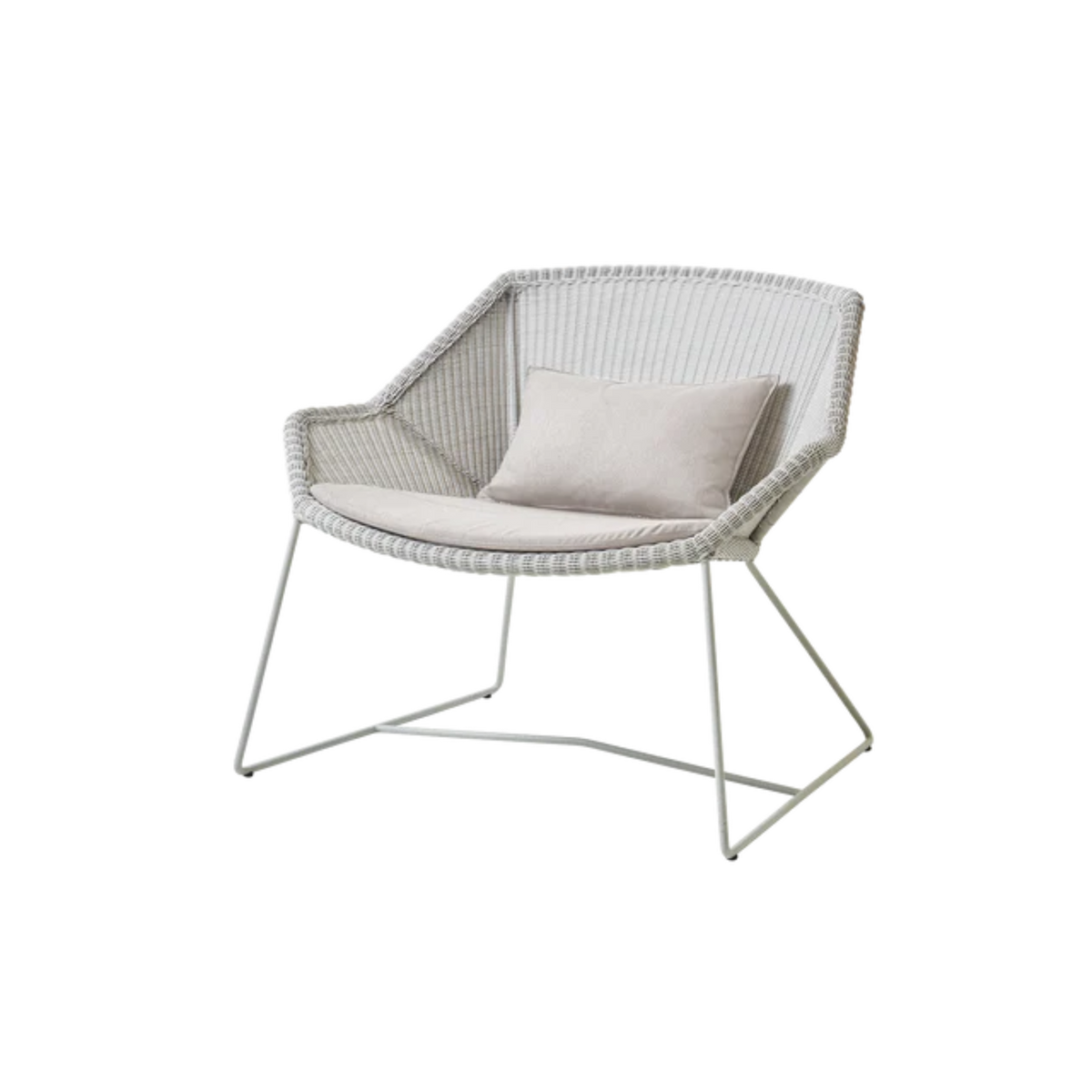 Cane-line Breeze Lounge Chair in White Gray with Sand cushion