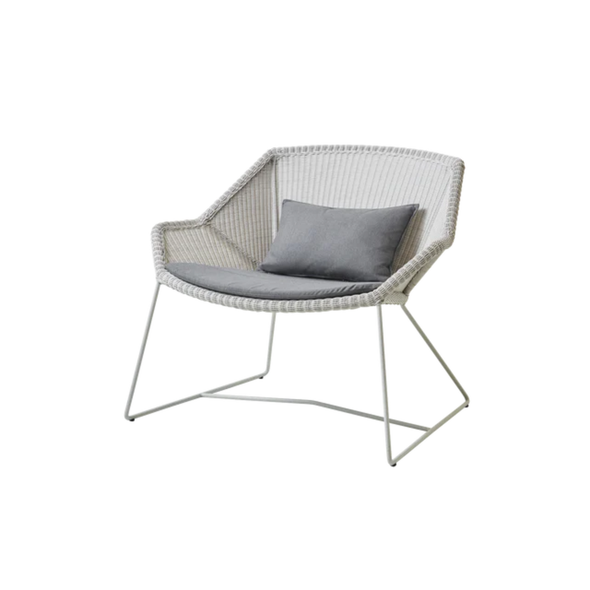 Cane-line Breeze Lounge Chair in White Gray with Gray cushion