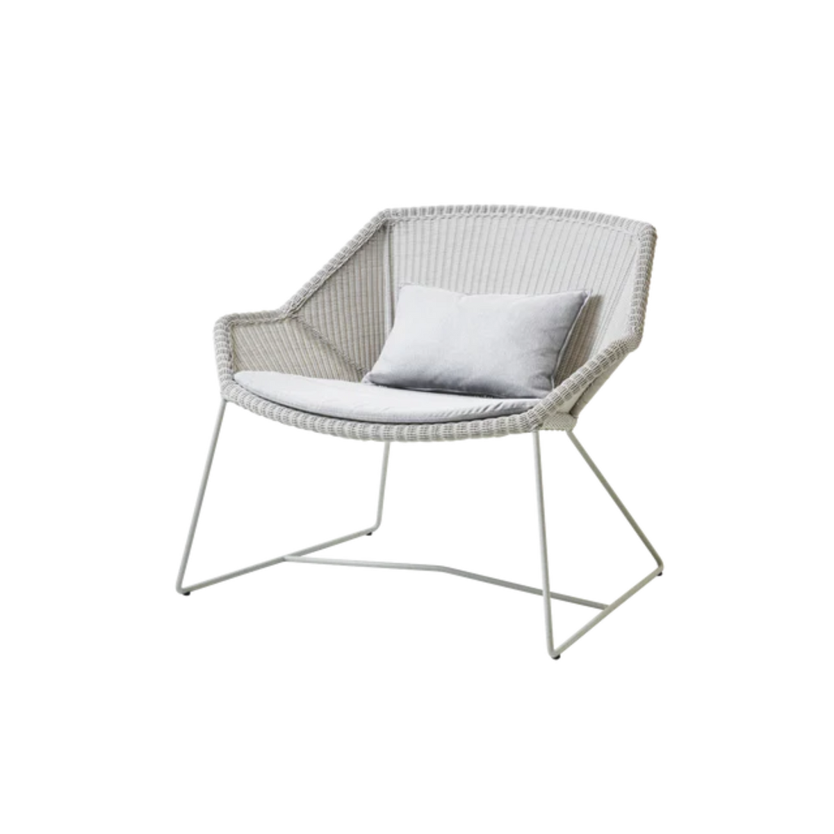 Cane-line Breeze Lounge Chair in White Gray with Light Gray cushion