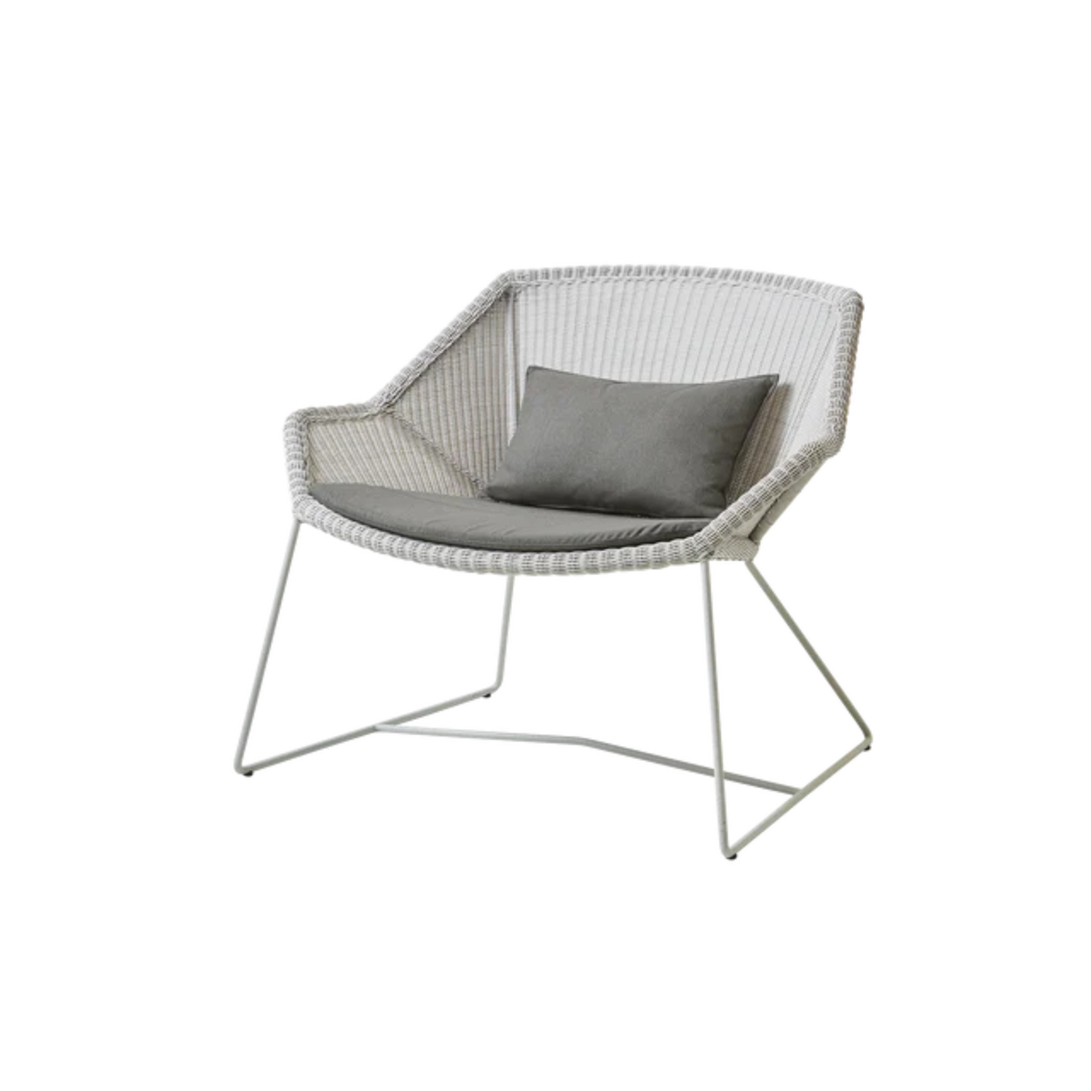Cane-line Breeze Lounge Chair in White Gray with Taupe cushion
