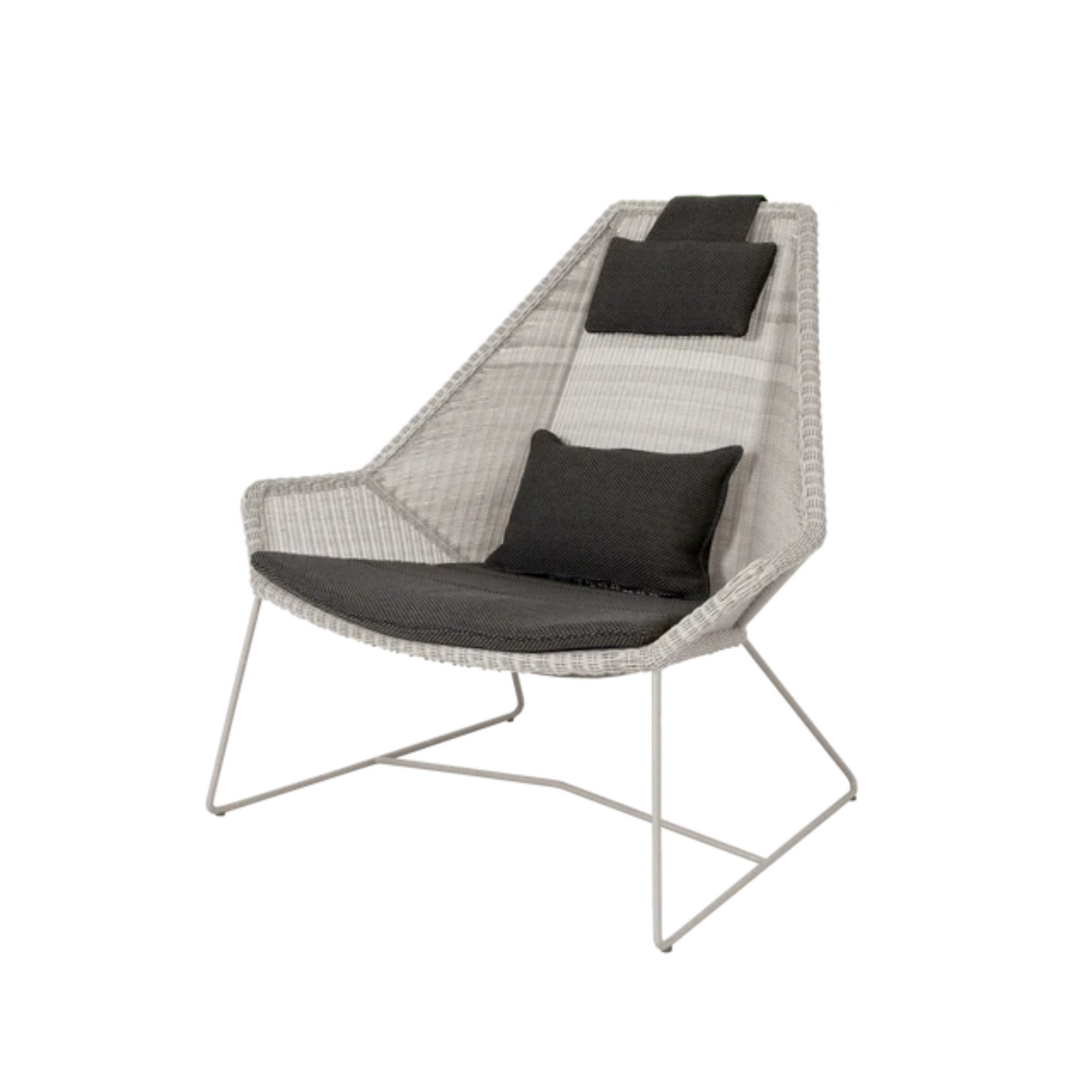 Cane-line Breeze Highback Chair in Sand with Dark Gray cushion