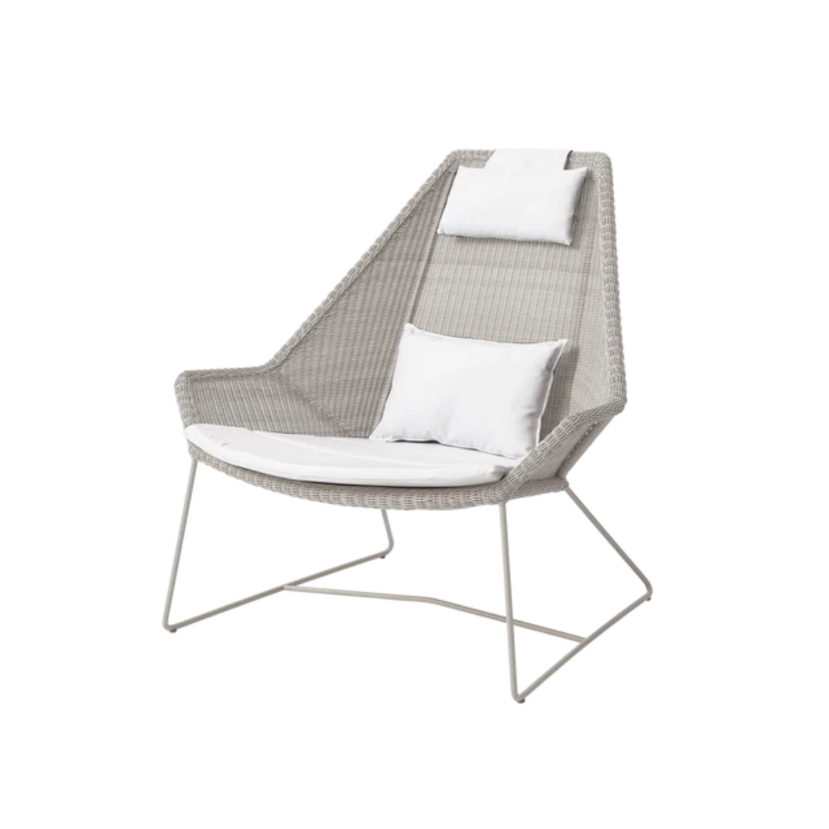 Cane-line Breeze Highback Chair in Sand with White cushion