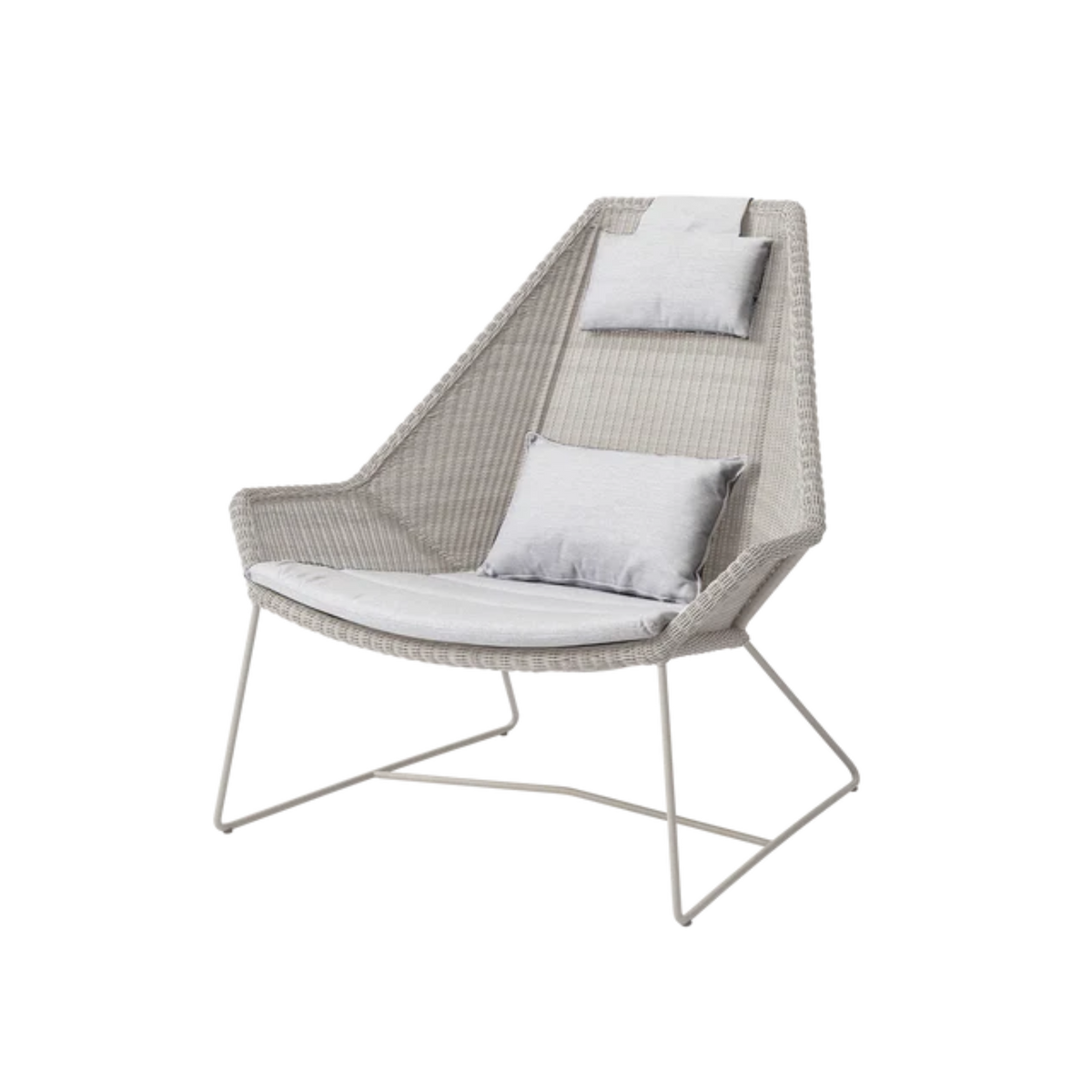 Cane-line Breeze Highback Chair in Sand with Light Gray cushion