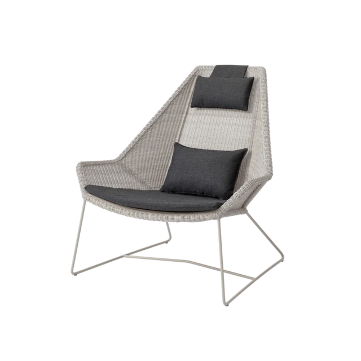Cane-line Breeze Highback Chair in Sand with Black cushion