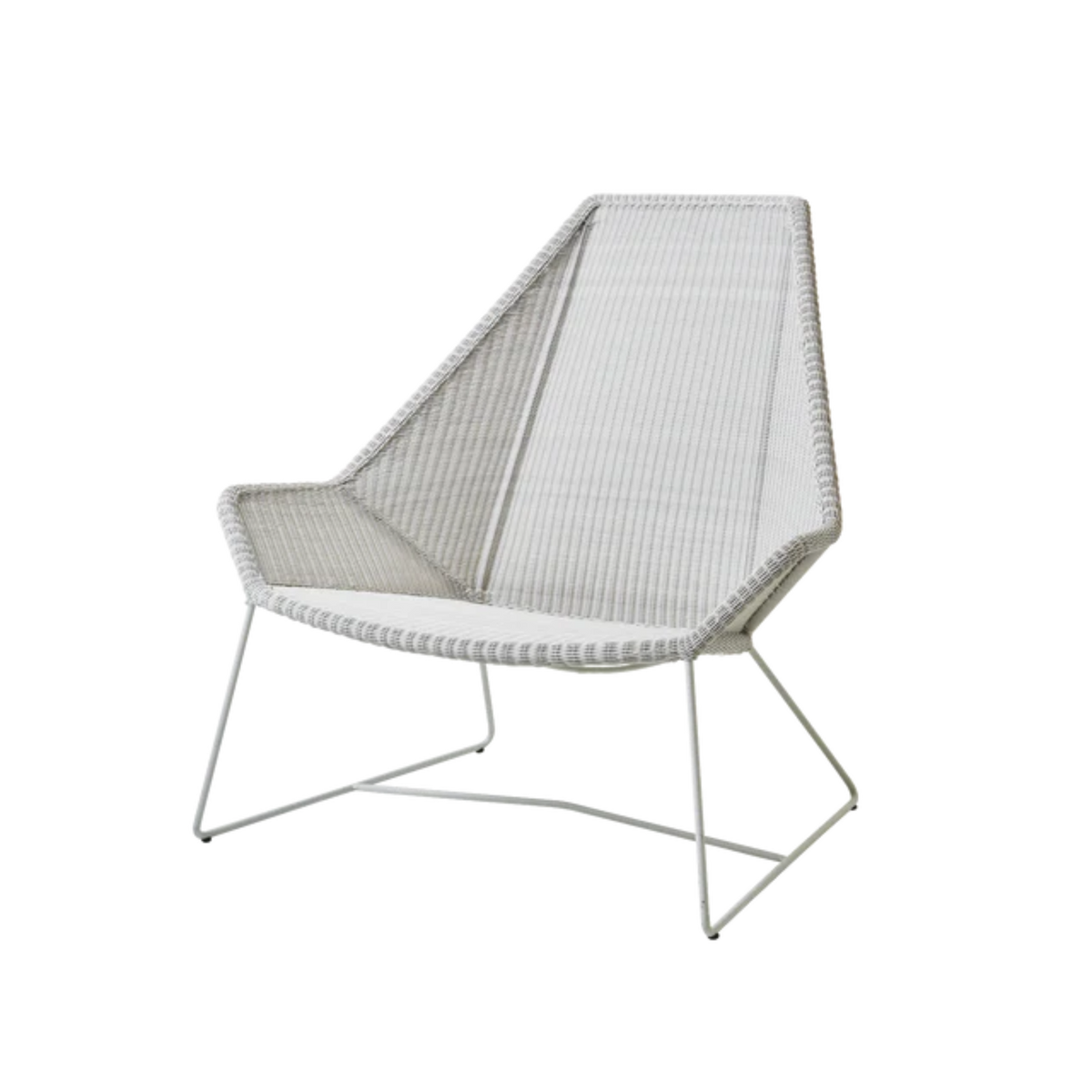 Cane-line Breeze Highback Chair in White Gray, no cushion