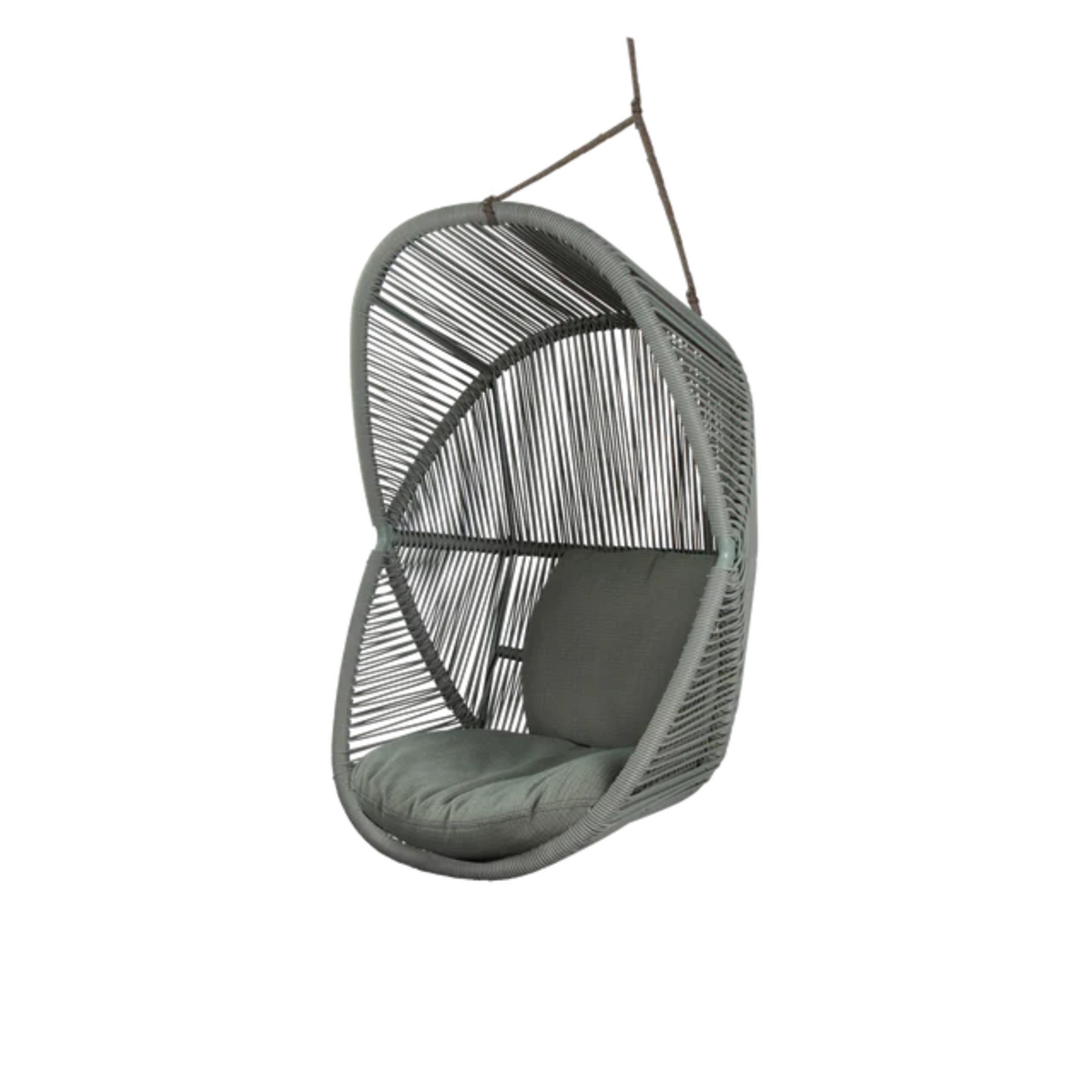 Cane-line Hive Chair in Dusty Green with Taupe -String Soft Rope base, Light Green cushion