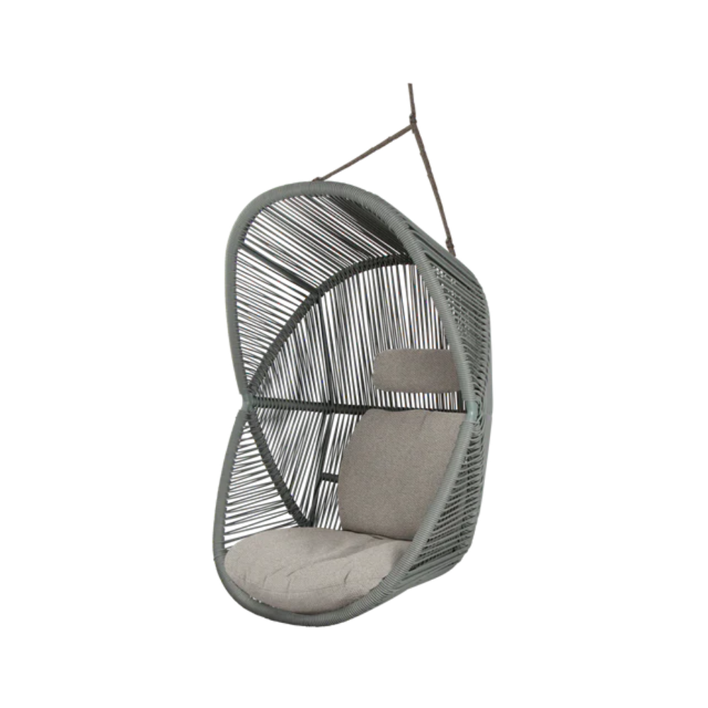 Cane-line Hive Chair Rope in Dusty Green with Taupe rope, Desert Sand cushion set, rattan