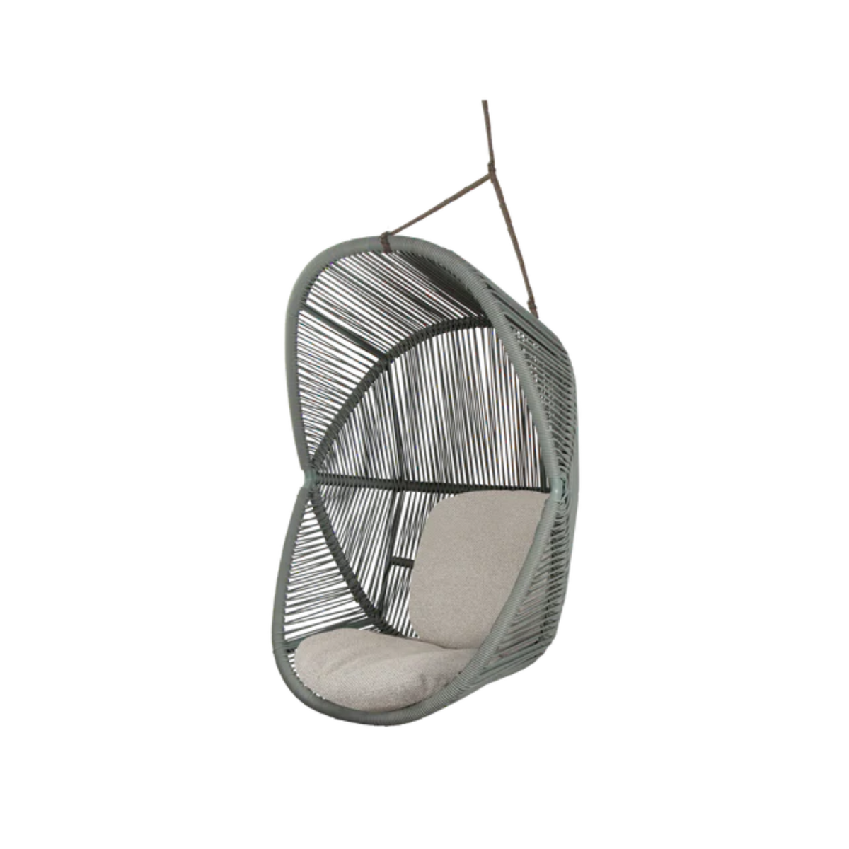 Cane-line Hive Chair in Dusty Green with Taupe -String Soft Rope base, Light Brown cushion