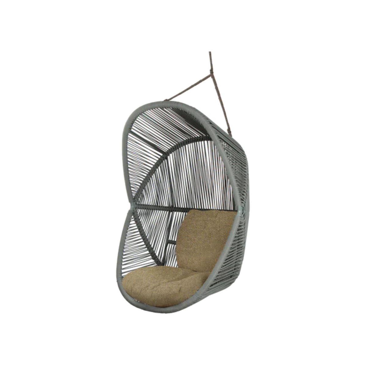 Cane-line Hive Chair in Dusty Green with Taupe -String Soft Rope base, Turmeric Yellow cushion