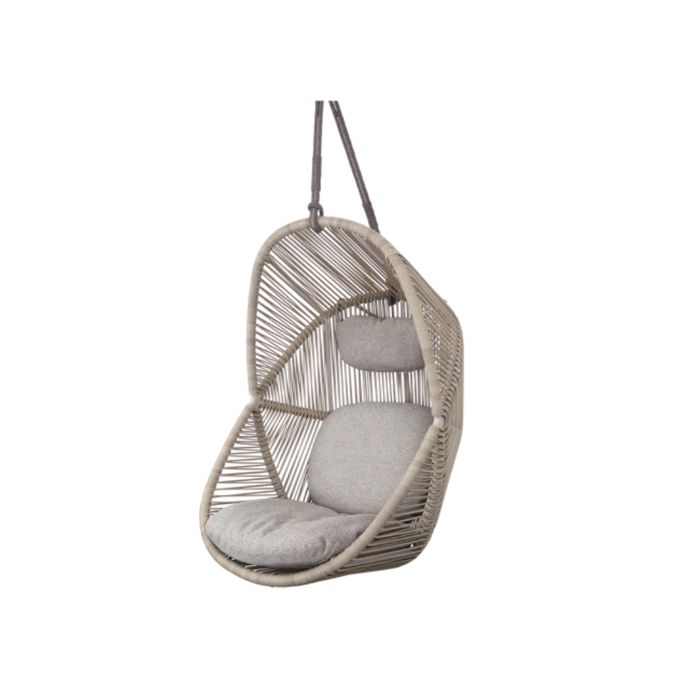 Cane-line Hive Chair Rope in Sand with Taupe rope, Light Brown cushion set, rattan