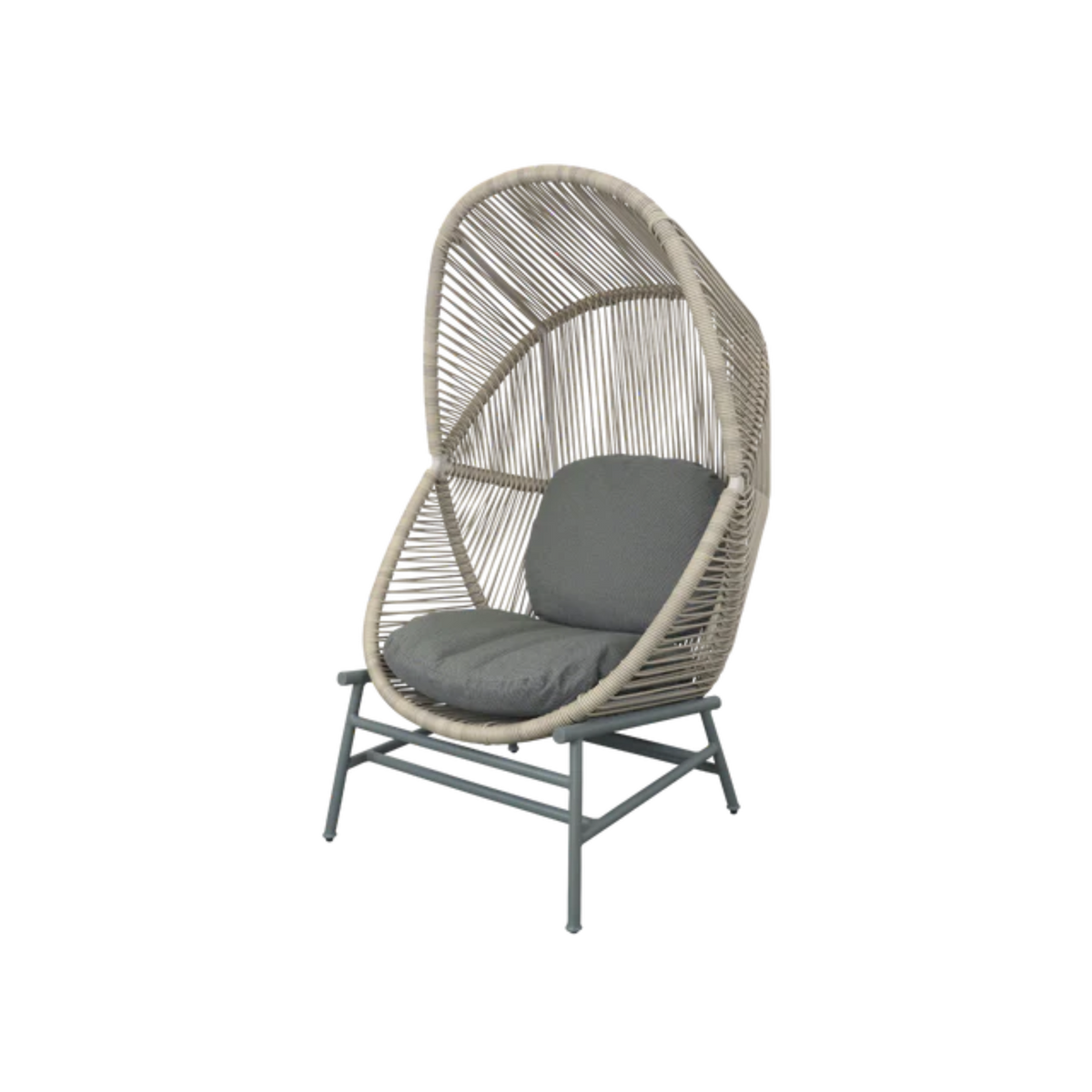 Cane-line Hive Chair in Sand with Dusty Green base, Light Green cushion