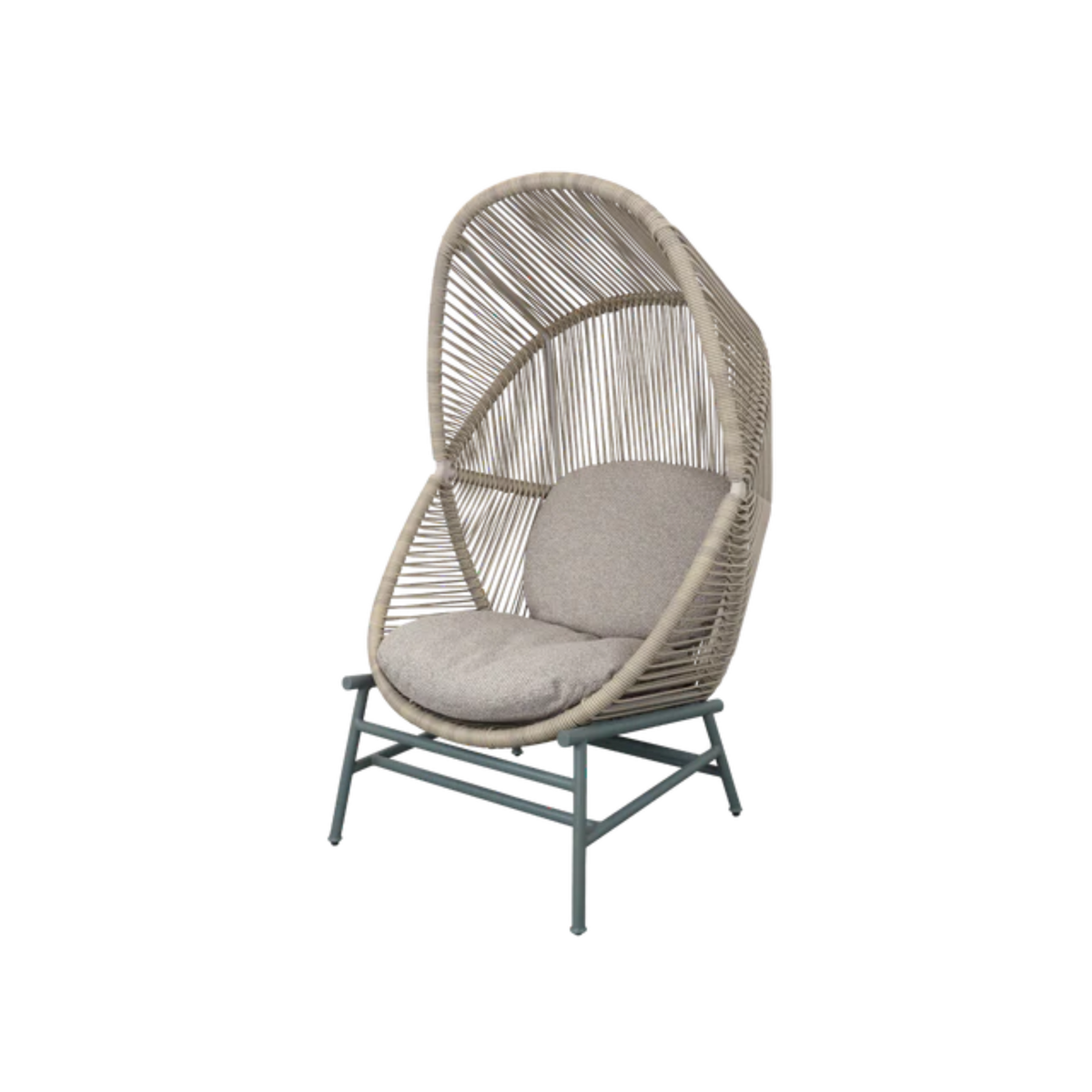 Cane-line Hive Chair in Sand with Dusty Green base, Light Brown cushion