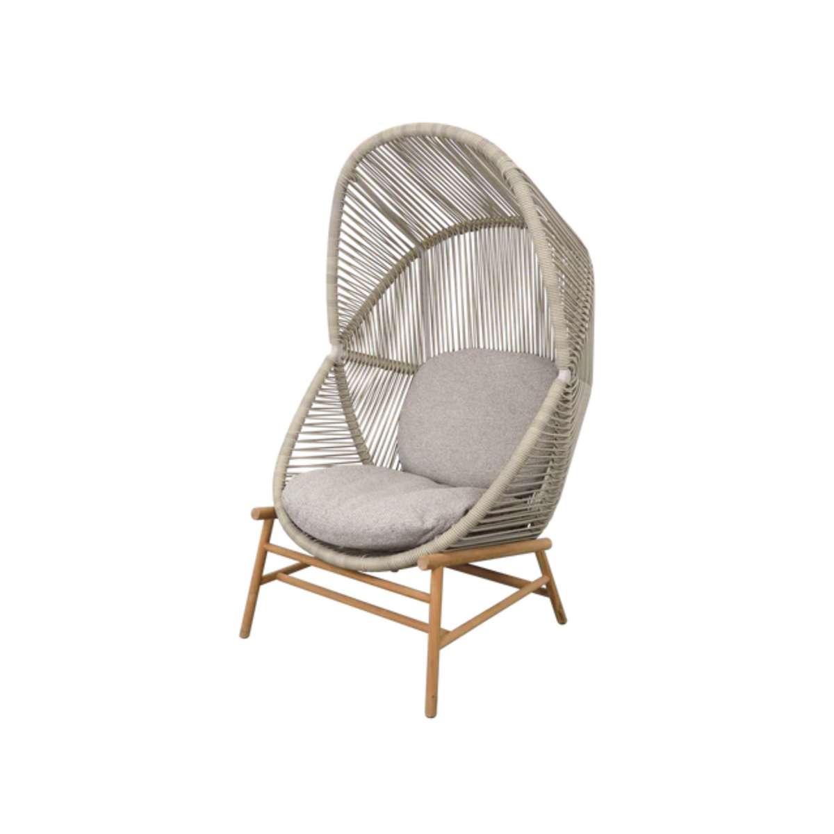 Cane-line Hive Chair in Sand with Teak base, Light Brown cushion