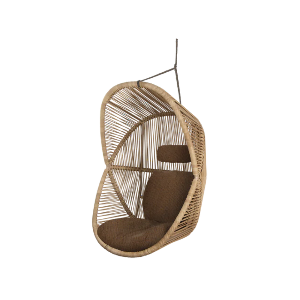 Cane-line Hive Chair Rope in Natural with Taupe rope, Umber Brown cushion set, rattan