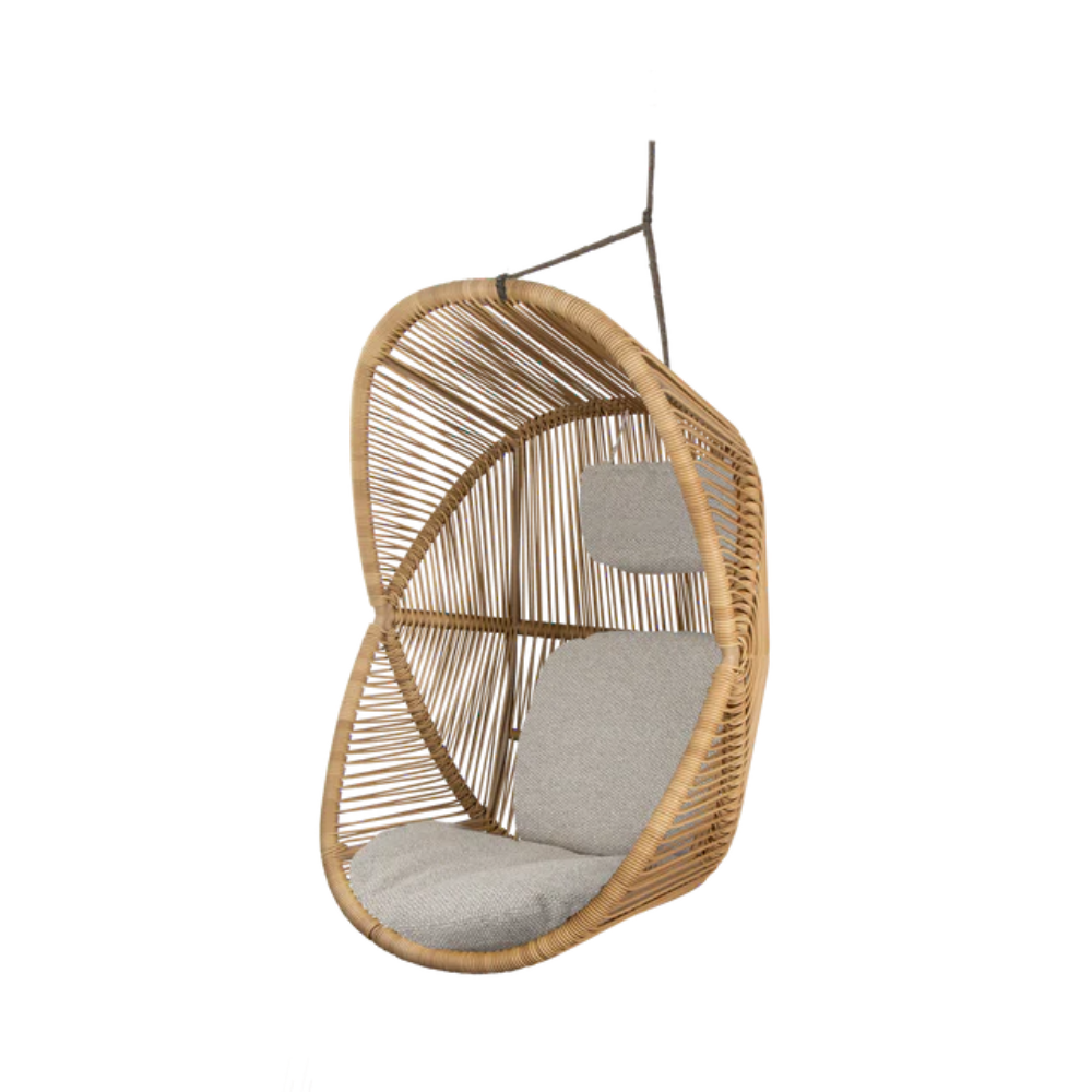 Cane-line Hive Chair Rope in Natural with Taupe rope, Light Brown cushion set, rattan
