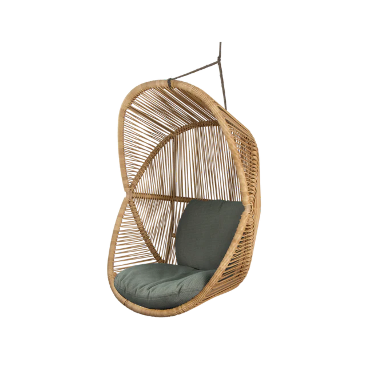 Cane-line Hive Chair in Natural with Taupe -String Soft Rope base, Light Green cushion