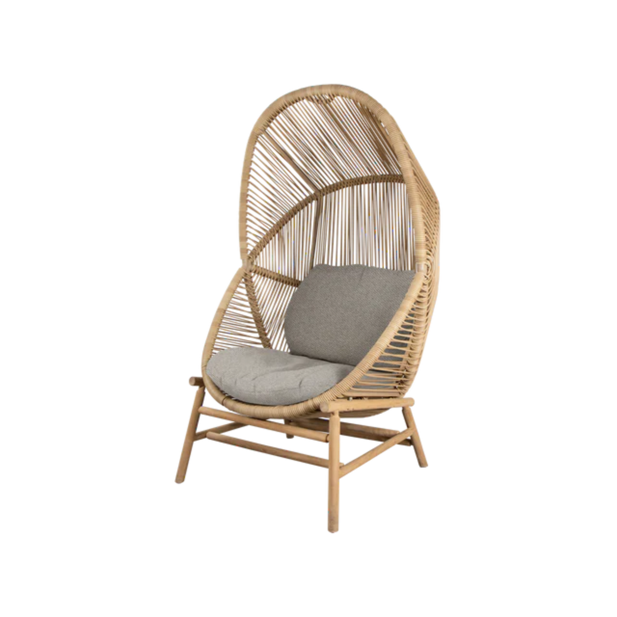 Cane-line Hive Chair in Natural with Teak base, Desert Sand cushion