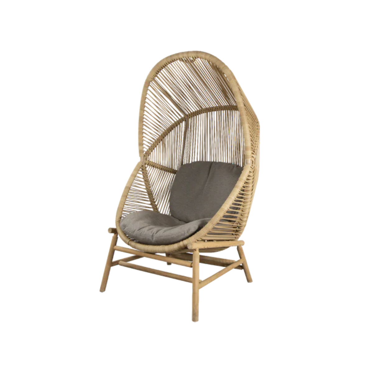 Cane-line Hive Chair in Natural with Teak base, Taupe cushion