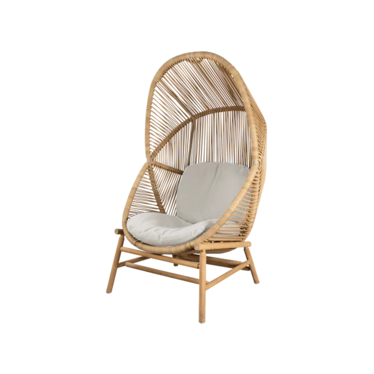 Cane-line Hive Chair in Natural with Teak base, Sand cushion
