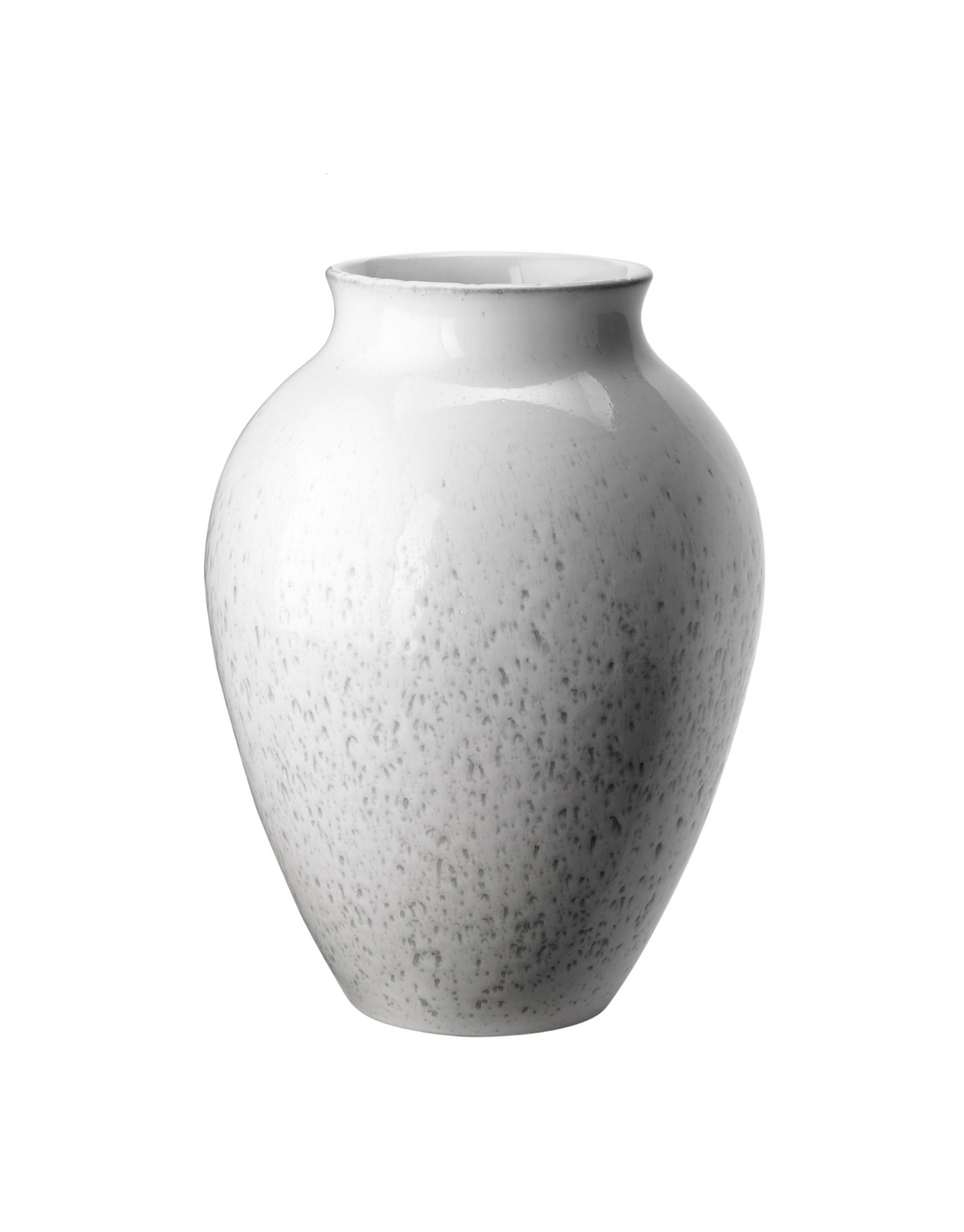 Knabstrup Vase in white and gray, 10.6 in, glazed earthenware