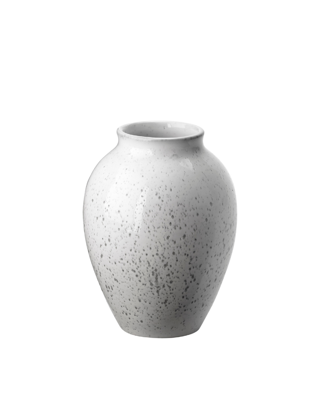 Knabstrup Vase in white and gray, 4.9 in, glazed earthenware