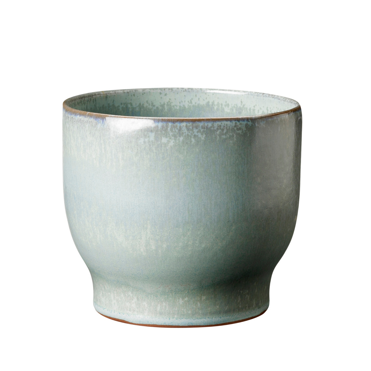 Knabstrup Flowerpot in mint, 6.5 in, glazed terracotta