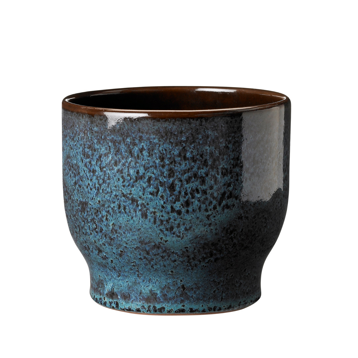 Knabstrup Flowerpot in ocean green, 6.5 in, glazed terracotta