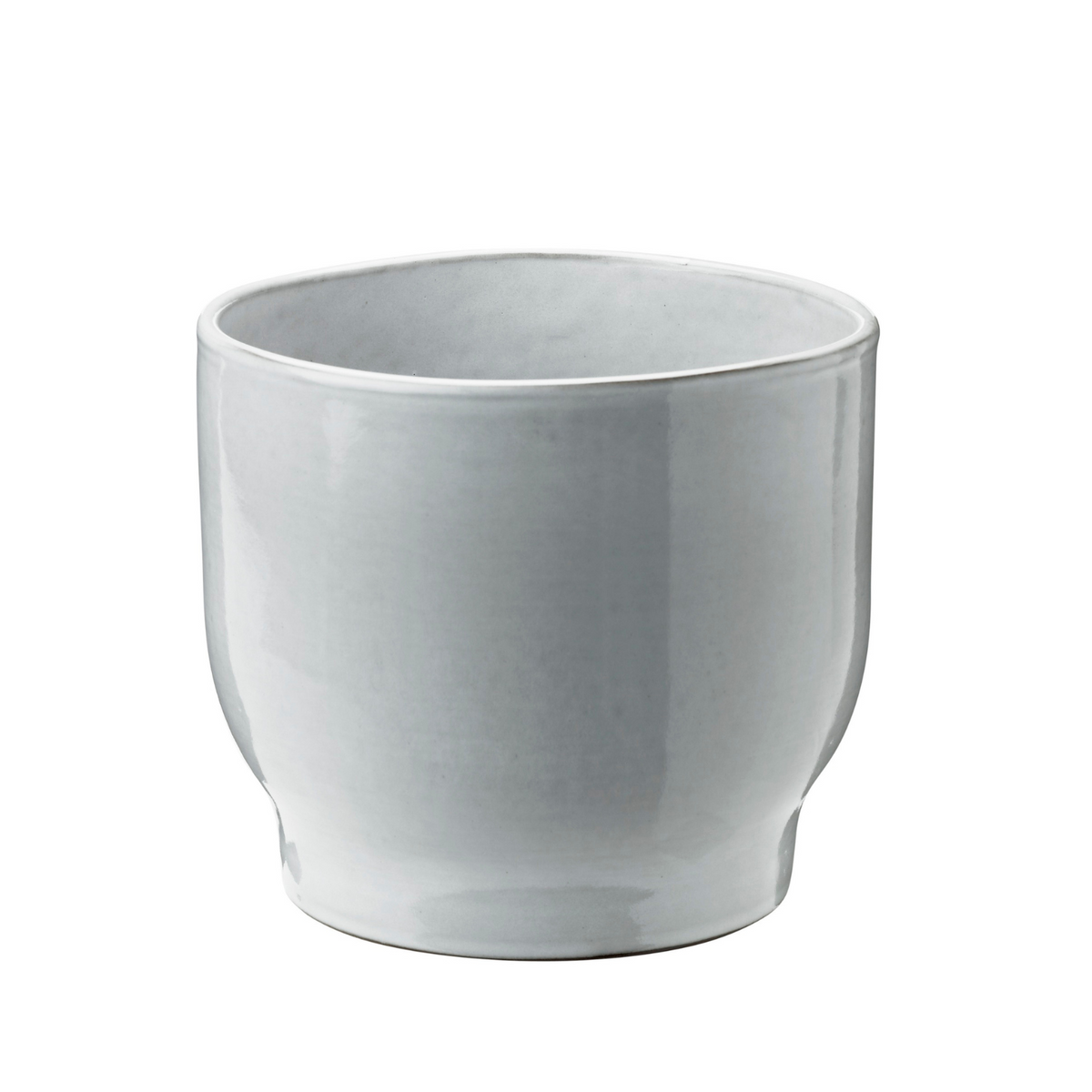 Knabstrup Flowerpot in white, 6.5 in, glazed terracotta