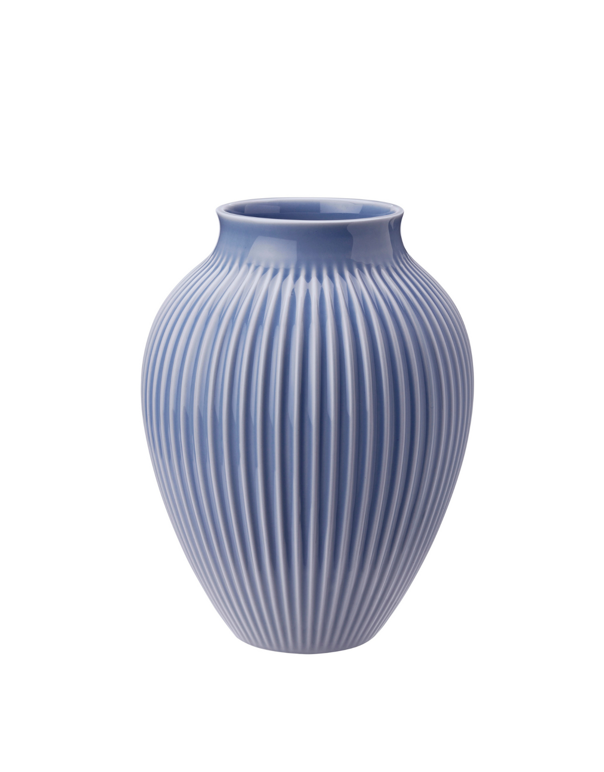 Knabstrup Ripple Vase in lavender, 7.9 in, glazed earthenware