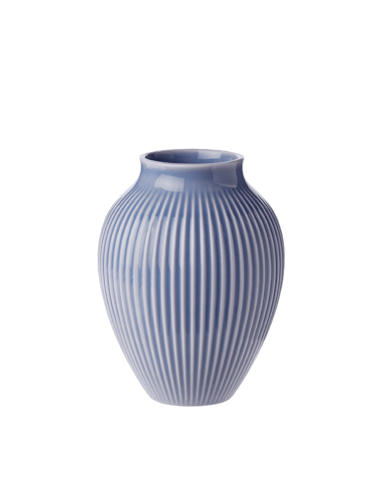 Knabstrup Ripple Vase in lavender, 4.9 in, glazed earthenware