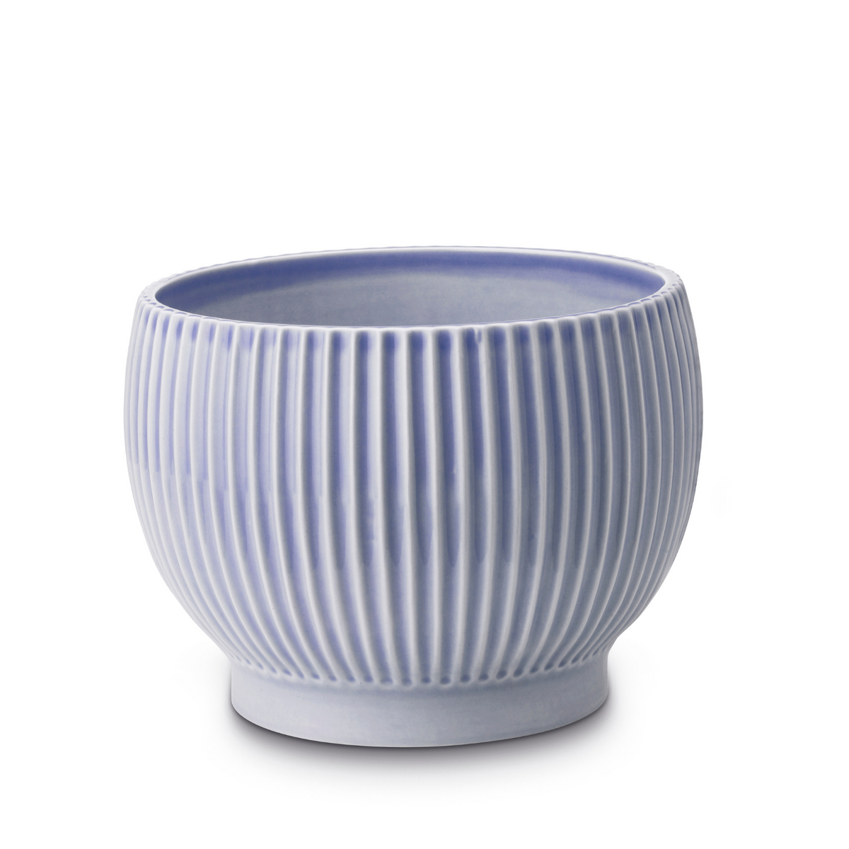Knabstrup Ripple Flowerpot in lavender, 5.7 in, glazed earthenware