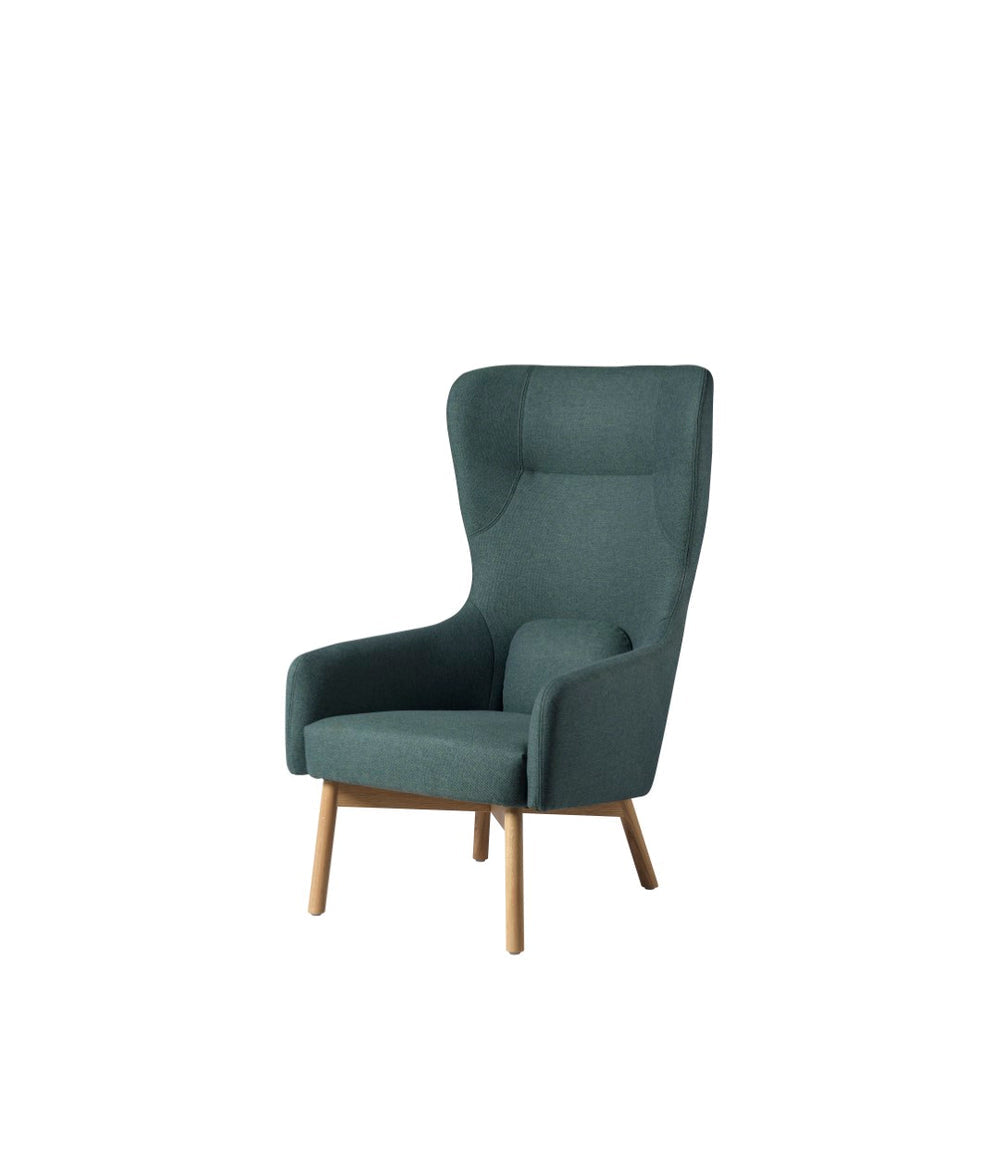FDB Møbler Gesja Wing chair in solid oak (green)
