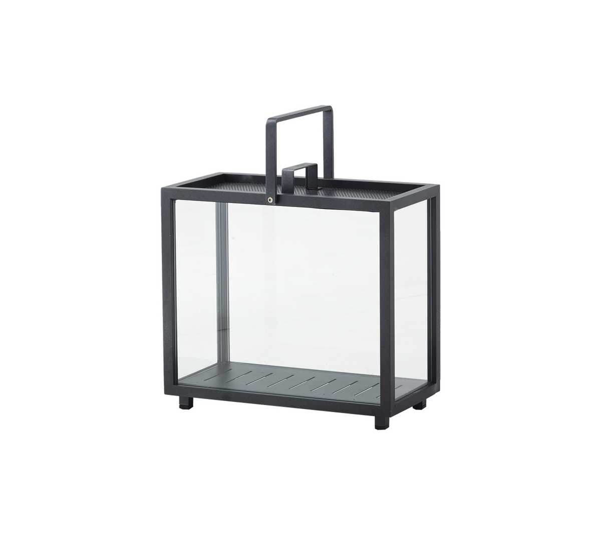 Cane-line Lighthouse Lantern Rectangular in Lava Grey powder-coated aluminum and glass