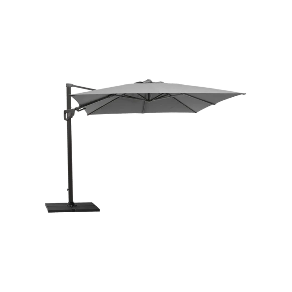 Cane-line Hyde Luxe Tilt Parasol, 10×10 Ft in Anthracite with Gray base