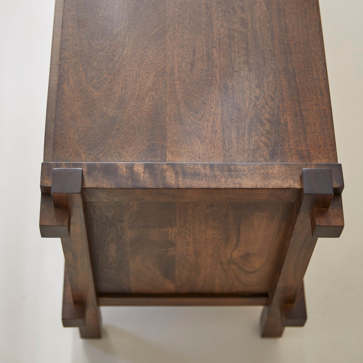 Tikamoon Arko TV stand, view showing an open drawer