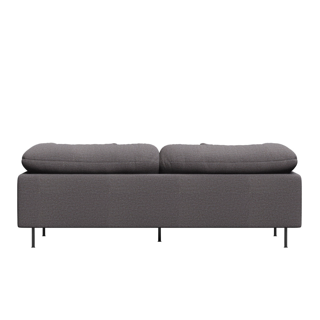 WOUD Collar 2 Seater Sofa in brown upholstered fabric on a wood frame designed by Yonoh studio, Danish design